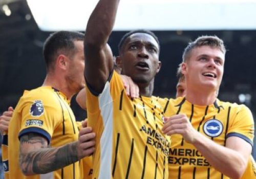 Danny Welbeck celebrates at St James's Park [image via Twitter/X]