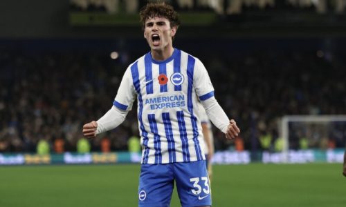 Matt O'Riley celebrates [image via Twitter/X]