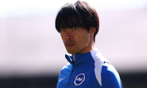 LONDON, ENGLAND - APRIL 5: Kaoru Mitoma of Brighton & Hove Albion during the Premier League match between Crystal Palace FC and Brighton & Hove Albion FC at Selhurst Park on April 5, 2025 in London, England. (Photo by Shaun Brooks - CameraSport via Getty Images)