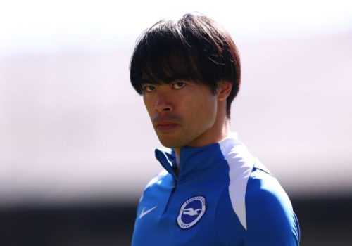 LONDON, ENGLAND - APRIL 5: Kaoru Mitoma of Brighton & Hove Albion during the Premier League match between Crystal Palace FC and Brighton & Hove Albion FC at Selhurst Park on April 5, 2025 in London, England. (Photo by Shaun Brooks - CameraSport via Getty Images)