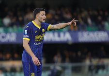 PARMA, ITALY - 2025/03/31: Diego Coppola of Hellas Verona FC gestures during the Italian Serie A soccer match between Hellas Verona Vs Parma Calcio at Marc'Antonio Bdentegodi Stadium. Final Score Hellas Verona FC 0 : 0 Parma Calcio. (Photo by Emanuele Pennacchio/SOPA Images/LightRocket via Getty Images)