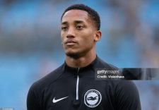 MANCHESTER, ENGLAND - OCTOBER 21: Joao Pedro of Brighton & Hove Albion lines up before the Premier League match between Manchester City and Brighton & Hove Albion at Etihad Stadium on October 21, 2023 in Manchester, England. (Photo by Visionhaus/Getty Images)